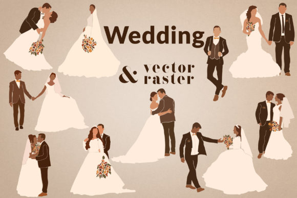 Abstract Wedding Clipart: A Modern Design Asset