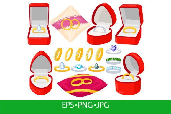 Cartoon Wedding Engagement Jewel Golden: A Design Asset Guide