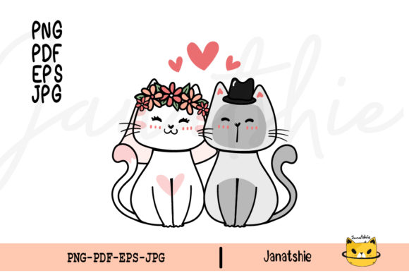 Charming Cat Wedding Clipart for Creative Projects