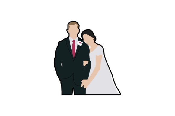 Couple Wedding Bride Drawing Isolated: A Designer's Asset
