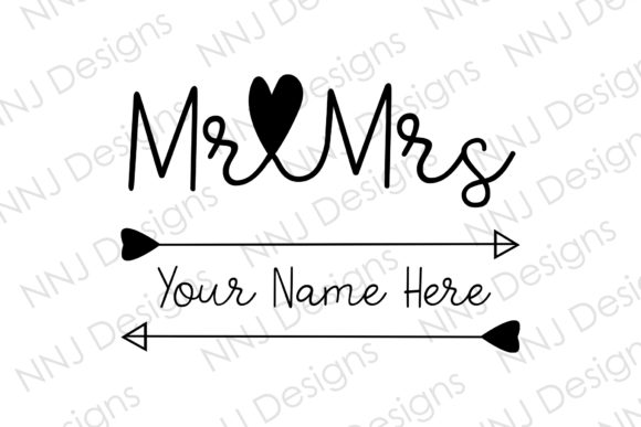 Elegant Mr and Mrs SVG Wedding Decoration Design Assets