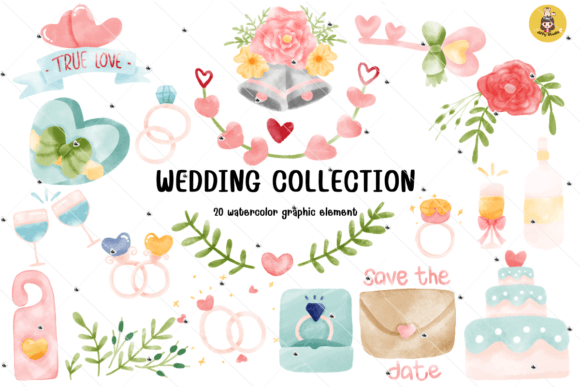 Elegant Watercolor Wedding Clipart: A Designer's Resource