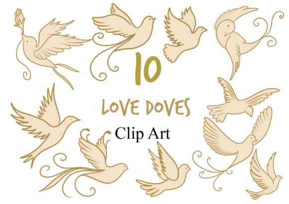 Elegant Wedding Dove Clipart for Timeless Designs
