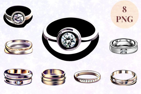 Elegant Wedding Ring 81 Clipart PNG for Creative Projects