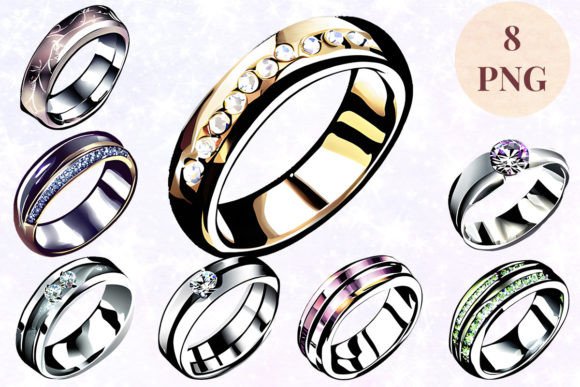 Elegant Wedding Ring Clipart for Professional Design Projects