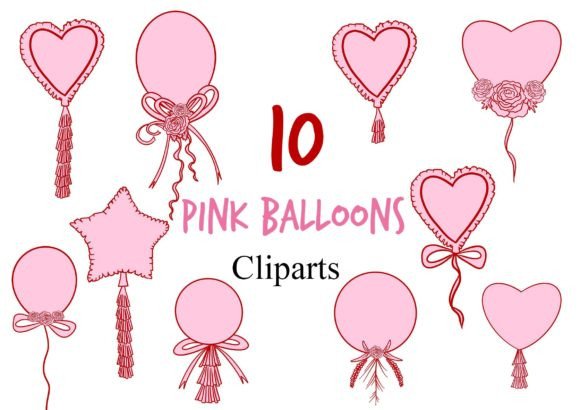 Elevate Designs with Pink Wedding Balloons Clipart