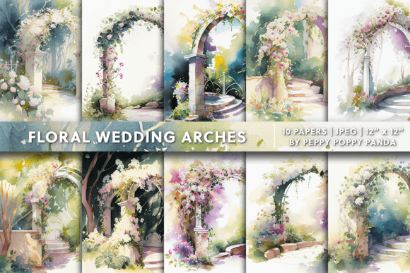 Elevate Your Designs with Floral Wedding Arch Digital Paper