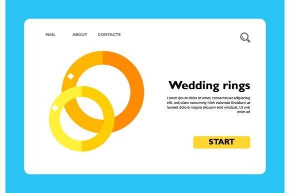 Icon of Gold Wedding Rings: A Design Asset for Visual Storytelling