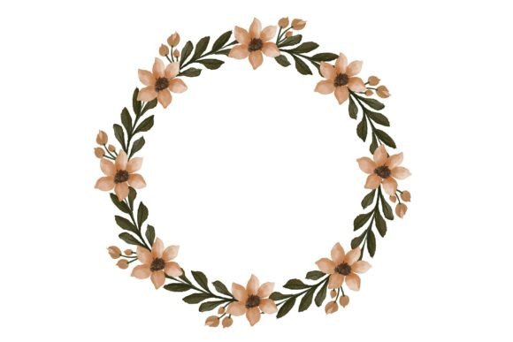 Orange Flower Wreath for Wedding Card: A Versatile Design Asset
