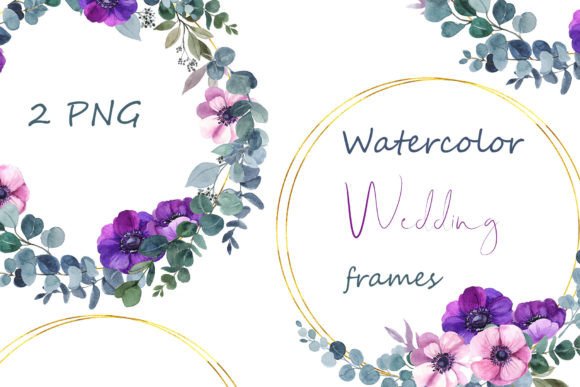 Watercolor Clipart Wedding Frame PNG Art for Elegant Design