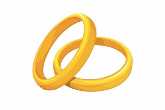 Wedding Couple Golden Ring Symbol Cartoo: A Design Asset Guide