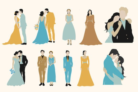 Wedding Party Boho Vector Set for Creative Design Projects