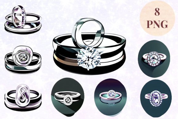Wedding Ring 3 Clipart PNG: A Versatile Design Asset