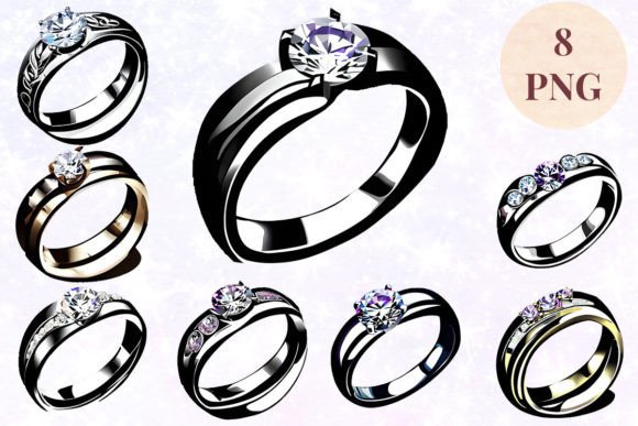 Wedding Ring 50 Clipart PNG: Versatile Design Assets