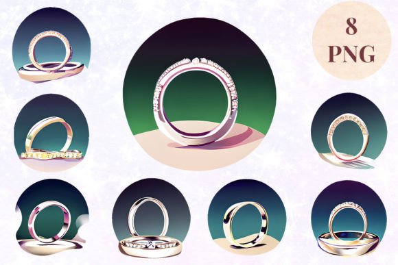 Wedding Ring 6 Clipart PNG: Versatile Design Assets