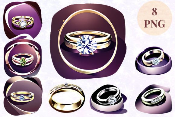 Wedding Ring 74 Clipart PNG: Versatile Design Asset