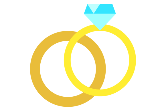 Wedding Rings Color Icon: Couple Jewelry in Modern Design