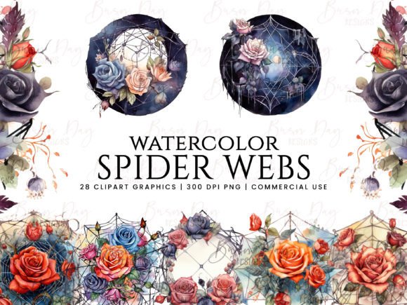 Wedding Spider Webs Clipart Bundle: Elegant Design Elements
